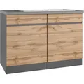 Spülenschrank Turin mit Spüle ca. 120x86 cm Graphit/Eiche