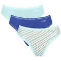 sloggi Slip GO Crush (3er Pack) mit Spitzendetails, Multipack, hoher Beinausschnitt blau M