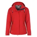 Dry Fashion Damen Funktionsjacke Norderney - Wasserdichte Outdoor-Jacke mit gestreiftem Innenfutter in Rot Größe 42