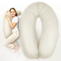 sei Design XXL Stillkissen 190x35 mit Musselin-Bezug ergonomisch. Schwangerschaftskissen Seitenschläferkissen Komfortkissen für Erwachsene. Stillkissenbezug aus 100% Bio-Baumwolle