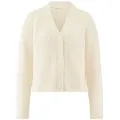Hessnatur Strickjacke Relaxed aus reiner Bio-Baumwolle und Schurwolle (1-tlg) weiß L