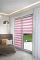 K-Home® Klemmfix Doppelrollo Madrid ohne Bohren Farbverlauf Pink B80 x H200 cm