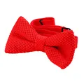 DonDon Herren Strick Fliege gebunden und längenverstellbar 11 x 6 cm rot