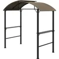 Outsunny Grillpavillon  Stahl Polyesterstoff Khaki 233L x 110B x 235H cm
