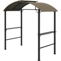Outsunny Bbq, Braun, Metall, 110x235x233 cm, Sonnen- & Sichtschutz, Pavillons & Pergolas, Pavillons