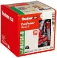 fischer DuoPower 8 x 40 S, Universaldübel mit Sicherheitsschraube, 2-Komponenten-Dübel, Kunststoffdübel zur Befestigung in Beton, Ziegeln, Stein, Gipskarton uvm., 50 Dübel + 50 Schrauben