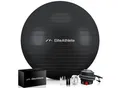 EliteAthlete® Gymnastikball Sitzball Büro ergonomisch mit Anti Burst System - Fitness Yoga Pilates Schwangerschaft - Schwangerschaftsball Fitnessball Yogaball - Yoga Ball inkl. Luftpumpe - Black 75cm