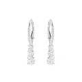 Swarovski Attract Trilogy Kreolen, Gemischte Rundschliffe, Weiß, Rhodiniert