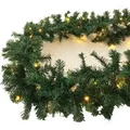 Mojawo XL 70 LED Girlande Beleuchtet Tannengirlande Lichterkette 540 cm Außen