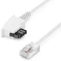 deleyCON 10m Routerkabel TAE-F auf RJ45 (8P2C) Anschlusskabel Kompatibel mit DSL ADSL VDSL Fritzbox Internet Router an Telefondose TAE - Weiß