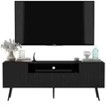 Meble Lindner Tv-Schrank, Schwarz, Holzwerkstoff, 6 Fächer, Rechteckig, 150x60.5x36.5 cm, Wohnzimmer, Wohnwände, Lowboards, Lowboards stehend