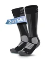 Alpenwert MERINO Skisocken [2 PAAR] für Herren, Damen und Kinder, 35-38, 39-42, 43-46 warme Skistrümpfe Wintersocken Skifahren/Snowboarden (DE/NL/SE/PL, Numerisch, 35, 38, Regular, Regular, Schwarz)
