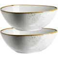Mäser Schüssel Pintar, Braun, Beige, Keramik, 2-teilig, organisch, 22x8x19 cm, Essen & Trinken, Geschirr, Schalen & Schüsseln, Schüsseln
