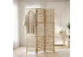 Homestyle4u Paravent Raumteiler Holz Trennwand Natur Sichtschutz Indoor faltbar Lamellen (3-teilig), Paneel Paneeloptik