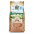 Wildes Land - Nr. 3 Pferd - 1 kg - mit Kartoffeln und Wildkräutern - Glutenfrei & Hypoallergen - Trockenfutter für Hunde - Hundefutter mit hohem Fleischanteil Hohe Verträglichkeit