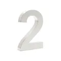 Hausnummer "2" Edelstahl 20cm Arial 3D Design inkl. Befestigungsmaterial