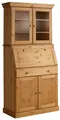 Sekretär "Rosi im Landhausstil", Schreibtisch aus Massivholz, mit Vitrine, in 2 Breiten, gelaugt/geölt B/H/T: 83 cm x 180 cm x 42,5 cm