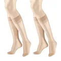 Hudson Damen Kniestrümpfe Lilly Lafina 15 2-Pack druckfreier Bund 15 DEN Teint 0010 ONESIZE