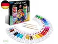 TBC The Best Crafts Acrylfarben Set, Satz von 24 farbe 12ml Tuben, Grundlegende