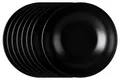Home4You Suppenteller 8er Set Tiefteller Salatteller - Steingut - Schwarz Matt - Ø 20,5 cm