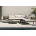 Ploß Arendal Ecklounge-Set, Vintage-Look, Polyrattan/Akazie, 4 tlg., 4-5 Pers., 75x75cm, inkl. Polster, FSC®-zertifiziertes Produkt