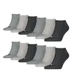 PUMA 12 Paar Unisex Quarter Socken Sneaker Gr. 35-49 für Damen Herren Füßlinge, Farbe:800 - anthraci/l mel grey/m me, Socken & Strümpfe:35-38