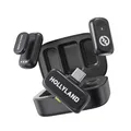 Hollyland Lark A1 Duo Wireless Lavalier Mikrofon für iPhone 15/16/17 & Android,Kabellos Mini Microphone mit EQ&Hall, 6-stufiger Gain-Regelung für die YouTube Podcast Video und Vlog-Erstellung.