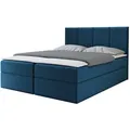 Mirjan24 Boxbett, Blau, Textil, Höhe ca. 19 cm, Rechteckig, 180x200 cm, Schlafzimmer, Betten, Boxspringbetten