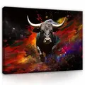Wallarena Leinwand, Mehrfarbig, Holzwerkstoff, Recyclingholz, Abstrakt, Rechteckig, 120x80 cm, FSC 100%, 3D-Effekt, Bilder und Zubehör, Wandbilder, Leinwandbilder