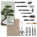 HappySeed Bonsai Werkzeug-Set 13-teilig mit praktischem Aufbewahrungsbeutel
