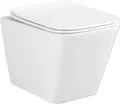 Wand-WC Set Aliki Tiefspüler ohne Spülrand kurz weiß glänzend mit WC-Sitz 1273671