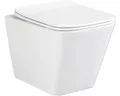 Wand-WC Set Aliki Tiefspüler ohne Spülrand kurz weiß glänzend mit WC-Sitz 127367