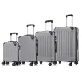 YONSLY Koffer Suitcase Set, Trolley Reisekoffer, Rollkoffer Handgepäck, Kofferset, Gepäckset mit 4 Rollen 360°, Hartschalenreisekoffer, Zahlenschloss, Weicher Gummigriff (4er Set, S,M,L&XL, Hellgrau)