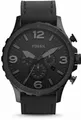 Fossil Chronograph NATE JR1354, Quarzuhr, Armbanduhr, Herrenuhr, Stoppfunktion, Lederarmband, Datum