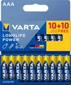VARTA Batterien AAA, 20er Pack (10+10), Longlife Power - Alkaline Mignon Batterien LR603 mit 1,5 V - Made in Germany - für energieintensive Geräte