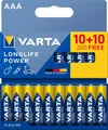 VARTA Batterien AAA, 20 Stück, Longlife Power, Alkaline, 1,5V, Made in Germany