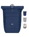 LARKSON Rucksack Damen & Herren Blau - No 4 Large - Rolltop Backpack 21 L mit 16 Zoll Laptopfach Uni, Arbeit & Fahrrad - Großer Reiserucksack mit Trolley Strap