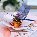 PopUpKarte Libelle und Kosmosblume, Geburtstagskarte für Frauen, Valentinstag...
