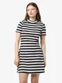 Minikleid "NMELINOR S/S SKATER DRESS JRS NOOS", Gr. S (36) - N-Gr, Birch Stripes:BLACK N-Gr