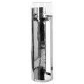 Fink Boden-Windlicht 102 cm vernickelte Kerzenhalter-Säule gehämmert mit Glas