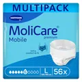 MoliCare premium Mobile 6 Tropfen Größe L, Inkontinenzhosen für Frauen und Männer mit mittlerer Inkontinenz, extra Auslaufschutz, fortschrittlicher Hautschutz, verbesserte Passform, 56 Stück