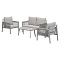 Garden Impressions Preci Loungeset - 4-teilig - Taupe - sand - desert sand - light teak look Vironwood - Taupe