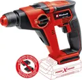 Einhell TE-HD 18/12 Li - Solo. Spannzange Typ: SDS Plus, Produktfarbe: Schwarz, Rot. Bohrdurchmesser in Beton (max.): 1,2 cm, Leerlaufgeschwindigkeit (1. Gang): 1300 U/min, Schlagzahl: 6000 BPM. Energiequelle: Akku, Batteriespannung: 18 V. Gewicht: 1,5 kg, Breite: 78 mm, Tiefe: 288 mm (4513970)