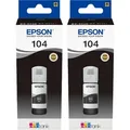 Epson 104 Tintenflaschen Schwarz Doppelpack