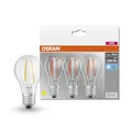 Osram LED-Lampe, Sockel: E27, Kalt weiß, 4000 K, 7,50 W, Ersatz für 75-W-Glühbirne, klar, LED BASE CLASSIC A, 3er-Pack