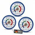 Lantelme 3 Stück Kühlschrankthermometer Set Selbstklebend Temperatur + - 50°C | Thermometer in Blau auch für Gefrierschrank Eisfach Kühltheke Kühlzelle Kühlfach Kühlschrank | Bimetall Analog (Blau)