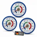 3 Stück Kühlschrank Thermometer Set Selbstklebend Blau Analog Gefrierschrank