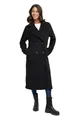 Navahoo Damen lange Übergangsjacke Mantel in Woll-Optik mit Reverskragen Sternlein 14 Black Gr. L