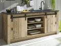 Küchenschrank "Stove" in Used Wood anthrazit Küche Unterschrank für Spüle oder Kochfeld