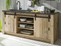 Furn.Design Spülenunterschrank Stove (Küchenschrank in Used Wood Vintage, 200 cm) für Spüle oder Ceranfeld